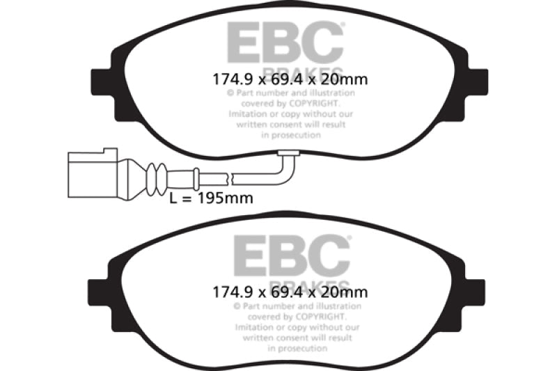 EBC 14-20 Audi S3 2.0 Turbo Redstuff Front Brake Pads - My Store