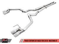 AWE Tuning 2018+ Ford Mustang GT (S550) Cat-back Exhaust - Track Edition (Quad Chrome Silver Tips) - Mammoth Racing -