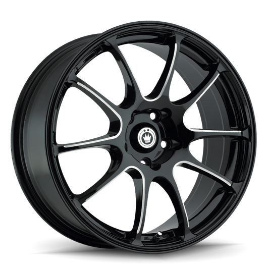 Konig Illusion 15x6.5 4x100 Et38 Black/Ball Cut Machine - Mammoth Racing -