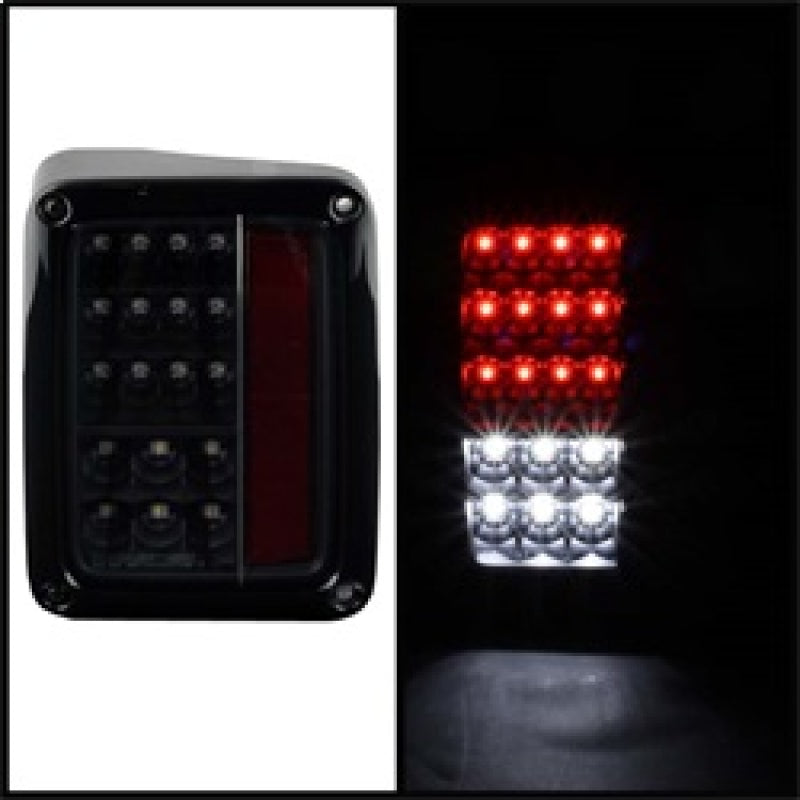 Spyder Jeep Wrangler 07-15 LED Tail Lights Black ALT-YD-JWA07-LED-BK - Mammoth Racing -