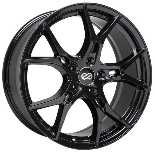 Enkei Vulcan 18X8.0 45mm Offset 5x114.3 Bolt 72.6mm Bore Gloss Black Wheel - Mammoth Racing -