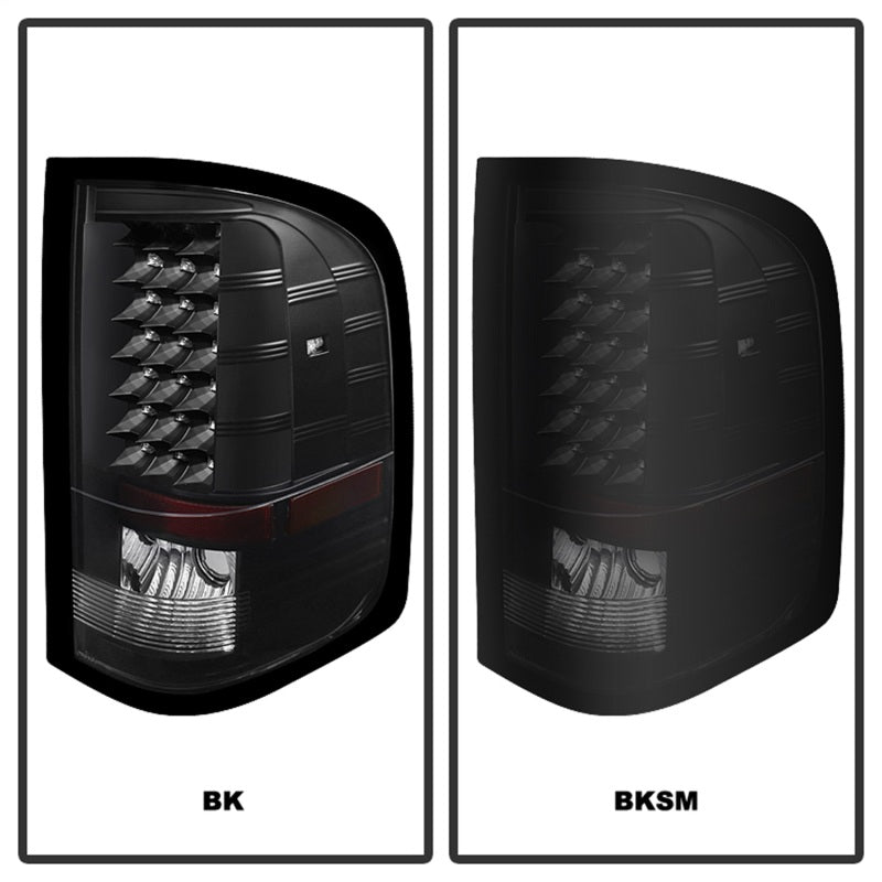 Xtune Chevy Silverado 07-13 LED Tail Lights Black Smoke ALT-JH-CS07-LED-BKSM - Mammoth Racing -