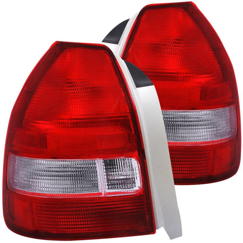 ANZO 1996-2000 Honda Civic Taillights Red/Clear - My Store