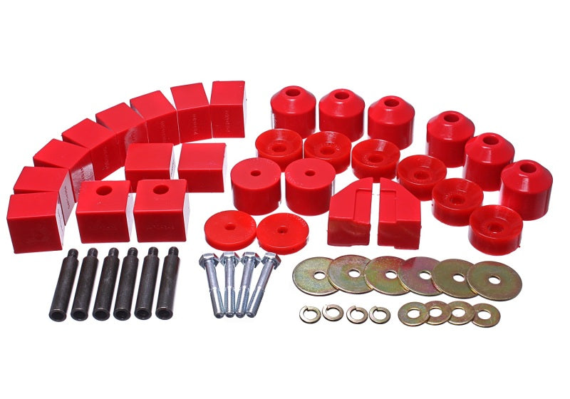 Energy Suspension 86-95 Suzuki Samurai Red 1in Lift Body Mount Set - Mammoth Racing -