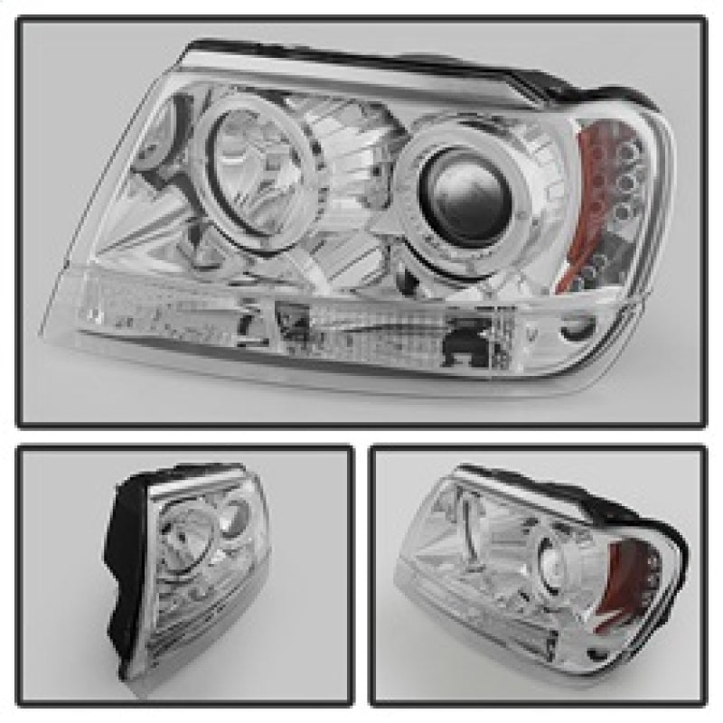 Spyder Jeep Grand Cherokee 99-04 Projector Headlights LED Halo LED Chrm - PRO-YD-JGC99-HL-C - Mammoth Racing -