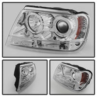 Spyder Jeep Grand Cherokee 99-04 Projector Headlights LED Halo LED Chrm - PRO-YD-JGC99-HL-C - Mammoth Racing -