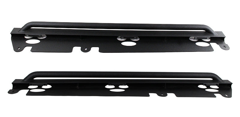 Fishbone Offroad 07-18 Jeep Wrangler JK 4 Door Rubicon Steel Rock Slider - Black Textured Powdercoat - Mammoth Racing -