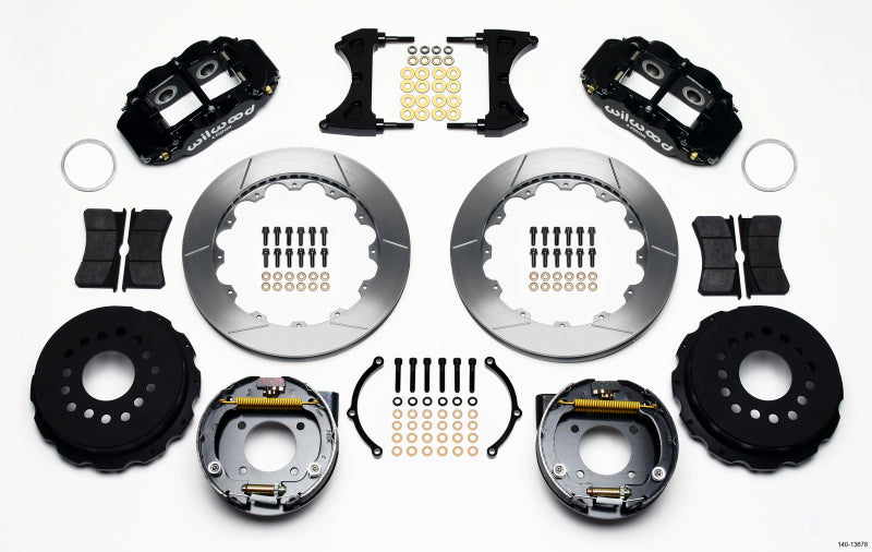 Wilwood Narrow Superlite 4R Rear P-Brk Kit 12.88in Chevy 12 Bolt w/ C-Clips 2.75in Off Stag Mount - My Store