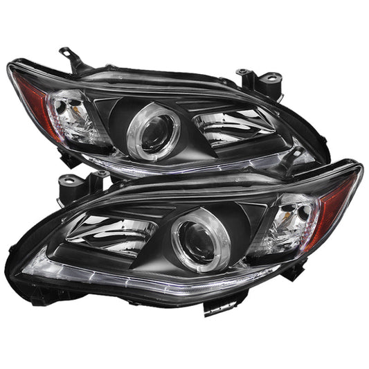 Spyder Toyota Corolla 11-13 Projector Headlights Halogen Model Only - DRL LED Blk PRO-YD-TC11-DRL-BK - Mammoth Racing -