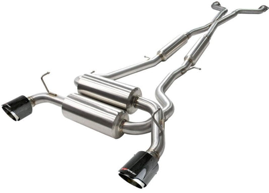 aFe Takeda 2-1/2in 304SS Cat-Back Exhaust Infiniti G37 08-13/Q60 14-15 V6-3.7 w/ Carbon Fiber Tips - Mammoth Racing -