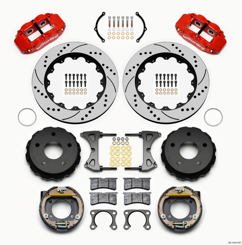 Wilwood Narrow Superlite 4R Rear P-Brk Kit 14.00in Drill Red Big Ford 2.36in Off Bronco 5 x 5.50 - My Store
