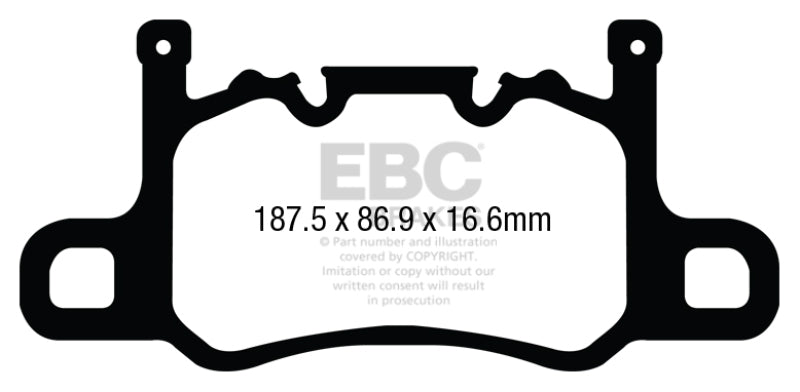 EBC 13-15 Porsche 911 (991) (Cast Iron Rotor only) 3.8 GT3 Yellowstuff Rear Brake Pads - My Store