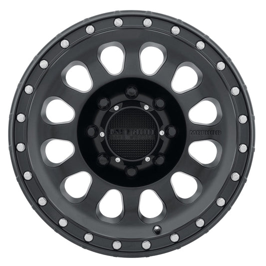 Method Mr315 17x8.5 0mm Offset 8x6.5 130.81mm CB Matte Black Wheel