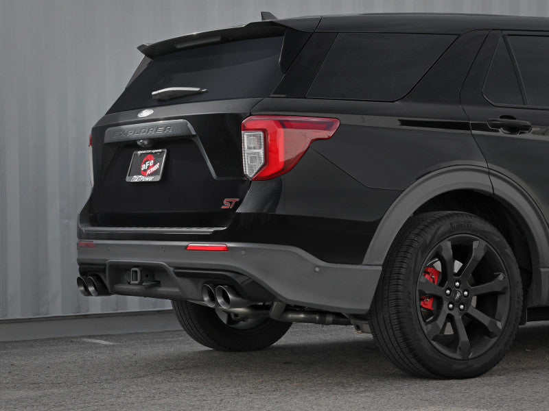 aFe MACH Force-Xp 2.5in. 304 SS C/B Exhaust 20-21 Ford Explorer V6-3.0L - Black Tip - Mammoth Racing -