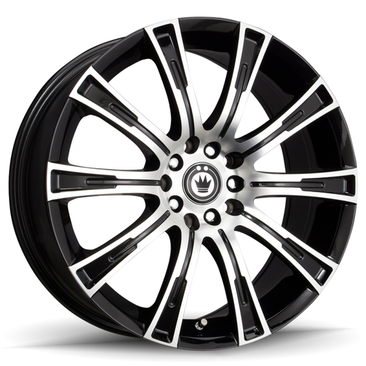 Konig Crown 17x7.5 5x100/114.3 Et45 Black Machine Face - Mammoth Racing -