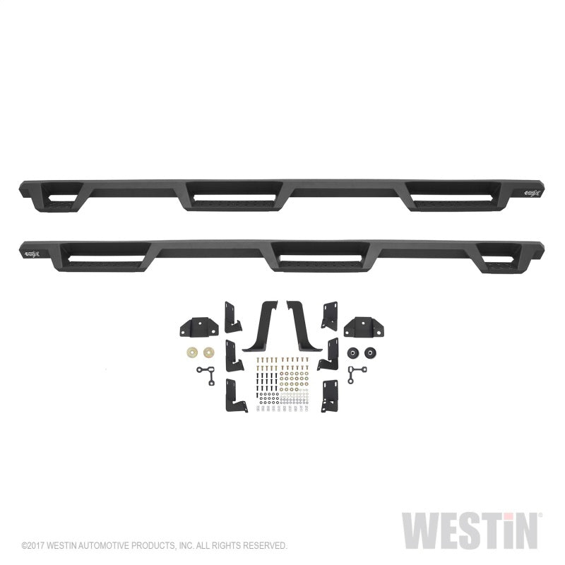 Westin 99-16 Ford F-250/350/450/550 CC (6.75ft Bed) HDX Drop Whl to Whl Nerf Step Bars - Text Blk - Mammoth Racing -