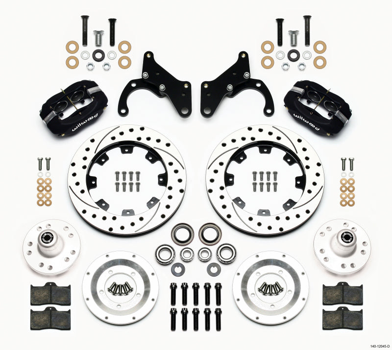 Wilwood Forged Dynalite Front Kit 12.19in Drilled 69-70 Impala Drum/Disc 69-82 Vette - Mammoth Racing -