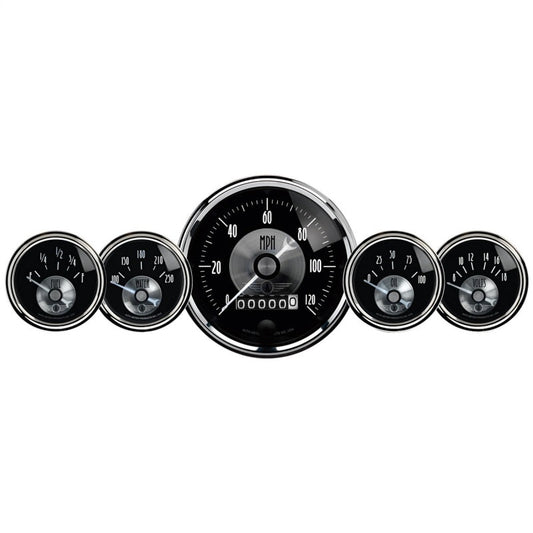 Autometer Prestige Series Black Diamond 3-3/8in Electric Speedometer 2-1/16in Elecrtric Oil Pressure - My Store