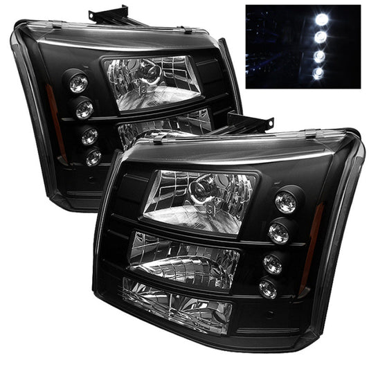 Spyder Chevy Silverado 1500/2500 03-06 Bumper Lights Crystal Headlights Blk HD-YD-CS03-1PC-AM-BK - Mammoth Racing -