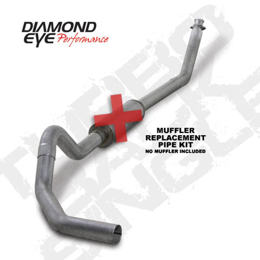 Diamond Eye KIT 4in TB MFLR RPLCMENT PIPE SGL AL: 98.5 - 02 DODGE CUMMINS 5.9L - Mammoth Racing -