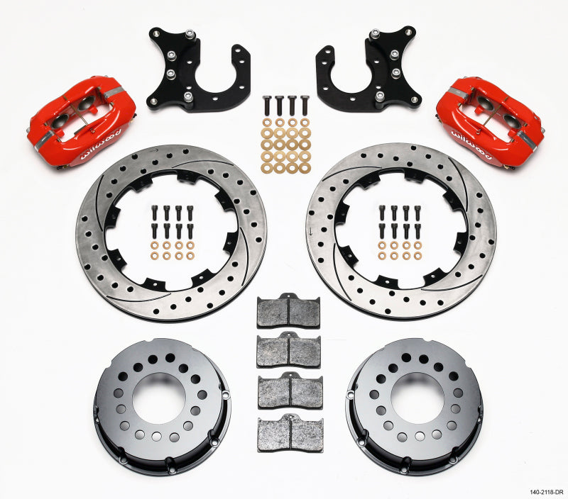 Wilwood Forged Dynalite P/S Rear Kit Drilled Red New Big Ford 2.50in Offset - My Store