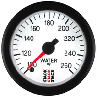 Autometer Stack 52mm 100-260 Deg F 1/8in Nptf Male Pro Stepper Motor Water Temp Gauge - White - My Store