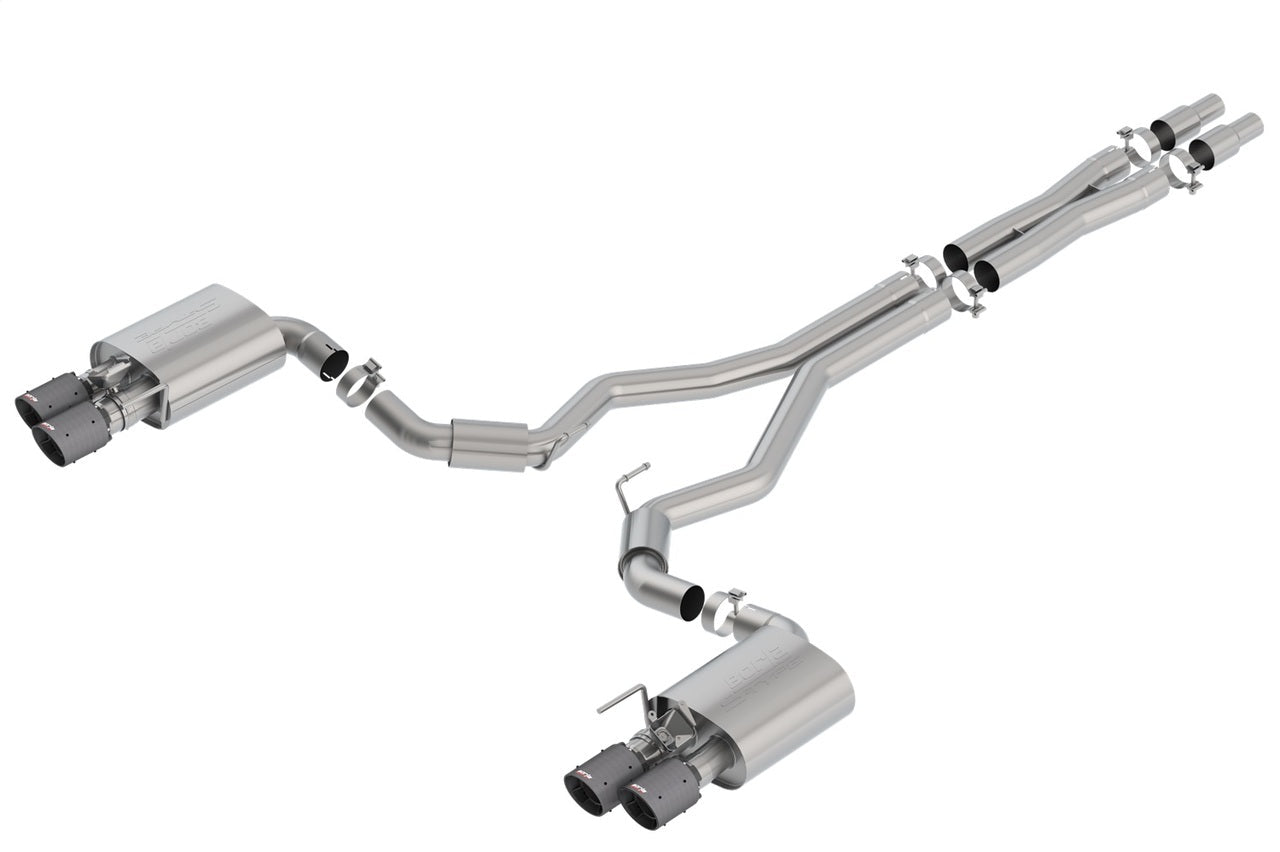 Borla 2018 Ford Mustang GT 5.0L AT/MT 3in Atak Catback Exhaust w/ Valves (Carbon Fiber Tip) - Mammoth Racing -