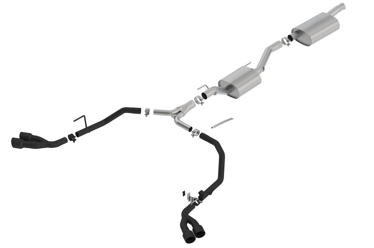 Borla 2020 Jeep Gladiator JT 3.6L V6 AT/MT AWD 2.75-2in Touring Catback Ceramic Blk Tailpipe & Tips - Mammoth Racing -