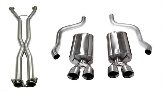 14108CB Corsa 2.5 Inch Cat-Back Sport Dual Exhaust w/ Polished 3.5 Inch Tips 09-13 Corvette 6.2L Stainless Steel Corsa Performance - Mammoth Racing -COR14108CB