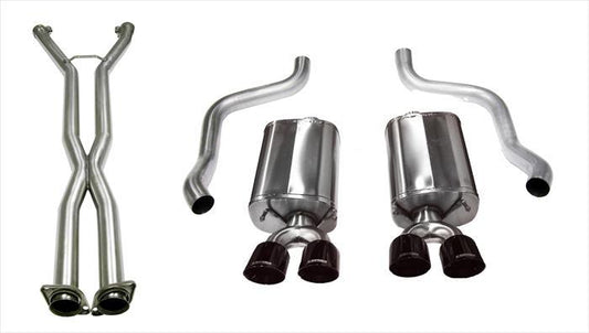 14108CBBLK Corsa 2.5 Inch Cat-Back Sport Dual Exhaust w/ Black 3.5 Inch Tips 09-13 Corvette 6.2L Stainless Steel Corsa Performance - Mammoth Racing -COR14108CBBLK