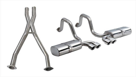 14111CB Corsa 2.5 Inch Cat-Back Sport Dual Exhaust w/ Polished 3.5 Inch Tips 97-04 Corvette / Z06 5.7L Stainless Steel Corsa Performance - Mammoth Racing -COR14111CB