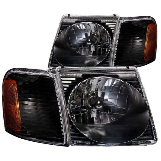 ANZO 2001-2005 Ford Explorer Crystal Headlights Black - My Store