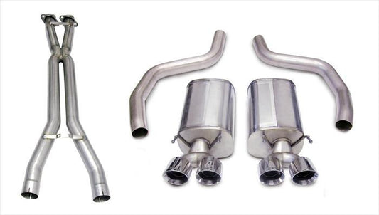 14164CB1 Corsa 3.0 Inch Cat-Back Sport Dual Exhaust Twin 4.0 Inch Polished Tips 06-11 Corvette Z06 7.0L / ZR1 6.2L Stainless Steel Corsa Performance - Mammoth Racing -COR14164CB1