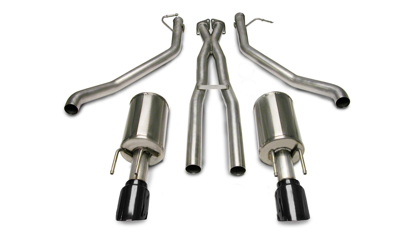 Corsa 14189BLK 2.5 Inch Cat-Back Plus X-Pipe Sport Exhaust Dual Rear Exit - Mammoth Racing -COR14189BLK