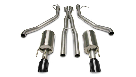 Corsa 14189BLK 2.5 Inch Cat-Back Plus X-Pipe Sport Exhaust Dual Rear Exit - Mammoth Racing -COR14189BLK