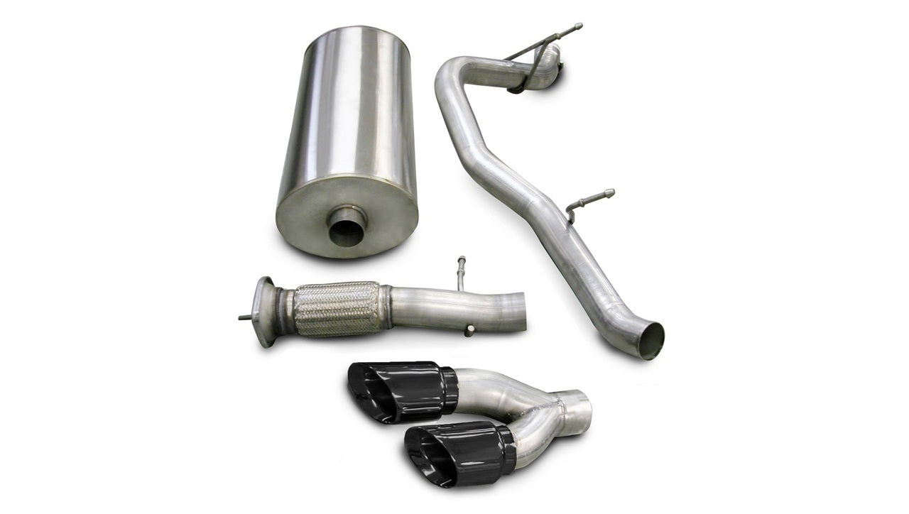 Corsa 07-10 Cadillac Escalade 6.2L V8 Black Sport Cat-Back Exhaust - Mammoth Racing -