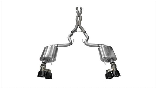 Corsa 14337BLK 3.0 Inch Cat-Back Sport Dual Exhaust 4.0 Inch Black Tips - Mammoth Racing -COR14337BLK