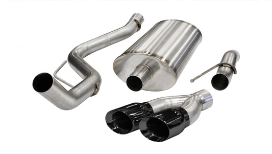 Corsa 14387BLK 3.0 Inch Cat-Back Sport Single Side Exit Exhaust 4.0 Inch Black Tips - Mammoth Racing -COR14387BLK