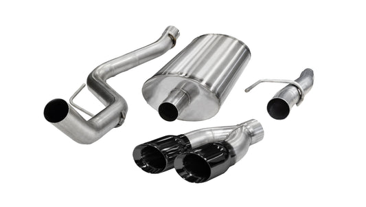 Corsa 14393BLK 3.0 Inch Cat-Back Sport Single Side Exit Exhaust 4.0 Inch Black Tips - Mammoth Racing -COR14393BLK