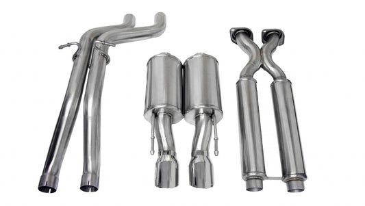 Corsa 14451 2.5 Inch Cat-Back Sport Dual Center Exhaust 4.0 Inch Polished Tips - Mammoth Racing -COR14451