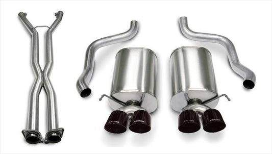 14469CB6BLK Corsa 2.5 Inch Cat-Back Xtreme Dual Exhaust Black 3.5 Inch Tips 05-08 Corvette A6 Auto Trans 6.0L/6.2L Stainless Steel Corsa Performance - Mammoth Racing -COR14469CB6BLK