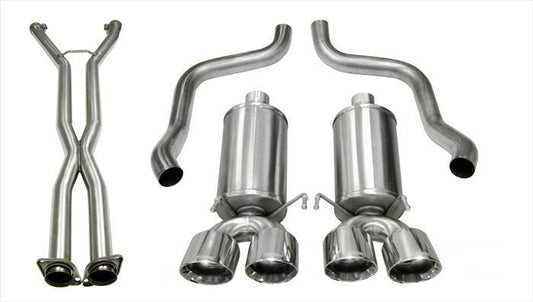 14470CB Corsa 2.5 Inch Cat-Back Xtreme Dual Exhaust Polished 3.5 Inch Tips 09-13 C6 Corvette 6.2L Stainless Steel Corsa Performance - Mammoth Racing -COR14470CB