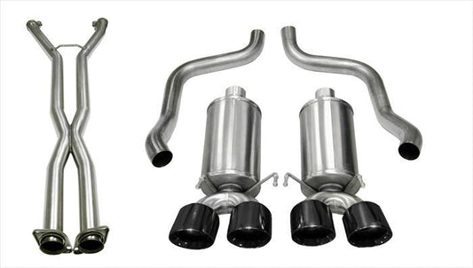 14470CBBLK Corsa 2.5 Inch Cat-Back Xtreme Dual Exhaust Black 3.5 Inch Tips 09-13 C6 Corvette 6.2L Stainless Steel Corsa Performance - Mammoth Racing -COR14470CBBLK