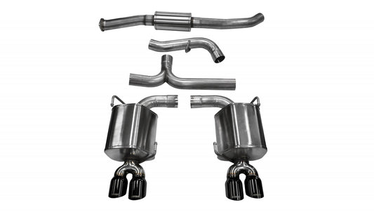 Corsa 14863BLK 3.0 Inch Cat-Back Sport Dual Rear Exhaust 3.5 Inch Black Tips 11-14 Subaru Impreza STI/WRX Sedan - Mammoth Racing -COR14863BLK