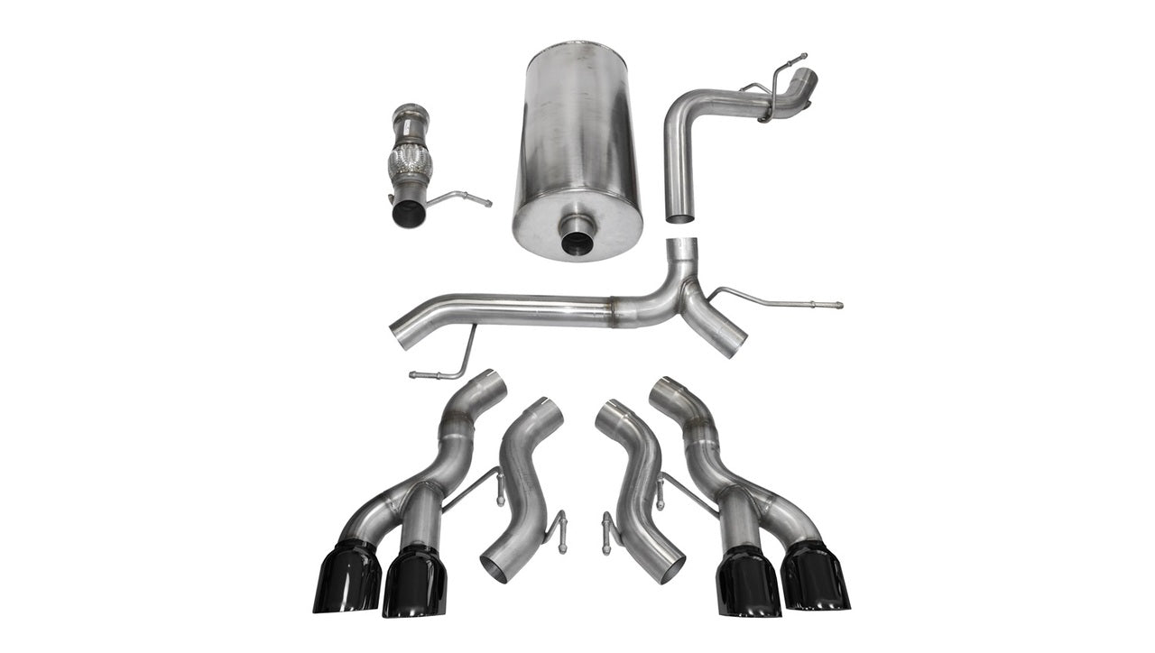 Corsa 12-13 Cadillac Escalade DUB 6.2L V8 Black Sport Cat-Back Exhaust - Mammoth Racing -