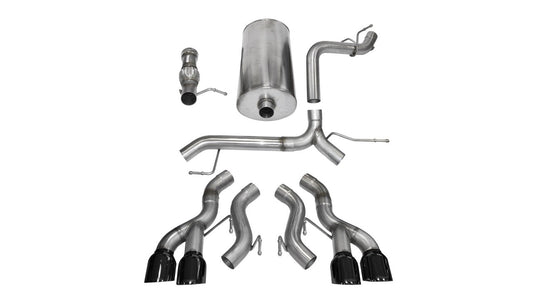 Corsa 12-13 Cadillac Escalade ESV DUB 6.2L V8 Black Sport Cat-Back Exhaust - Mammoth Racing -