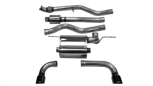 Corsa 12-14 BMW 335i Sedan RWD F30 3in Polished Touring Dual Rear Single 3.5in Tip Cat-Back Exhaust - Mammoth Racing -