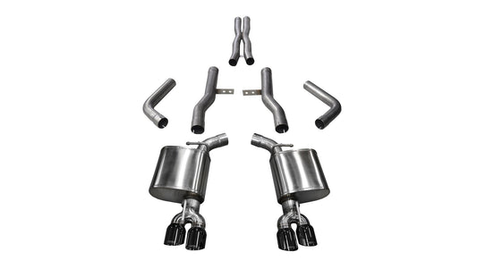 Corsa 14989BLK 2.75 Inch Cat-Back Xtreme Dual Rear Exit Exhaust 3.5 Inch Black Tips 15-Present Dodge Challenger SRT 392/R/T Scat Pack/SRT Hellcat - Mammoth Racing -COR14989BLK