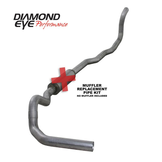Diamond Eye KIT 4in TB MFLR RPLCMENT PIPE SGL AL: 89-93 DODGE CUMMINS 5.9L - Mammoth Racing -