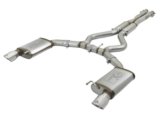 aFe MACHForce XP 3in Sport Tone Cat-Back Exhausts w/ Polished Tips 15-17 Ford Mustang V6/V8 - Mammoth Racing -